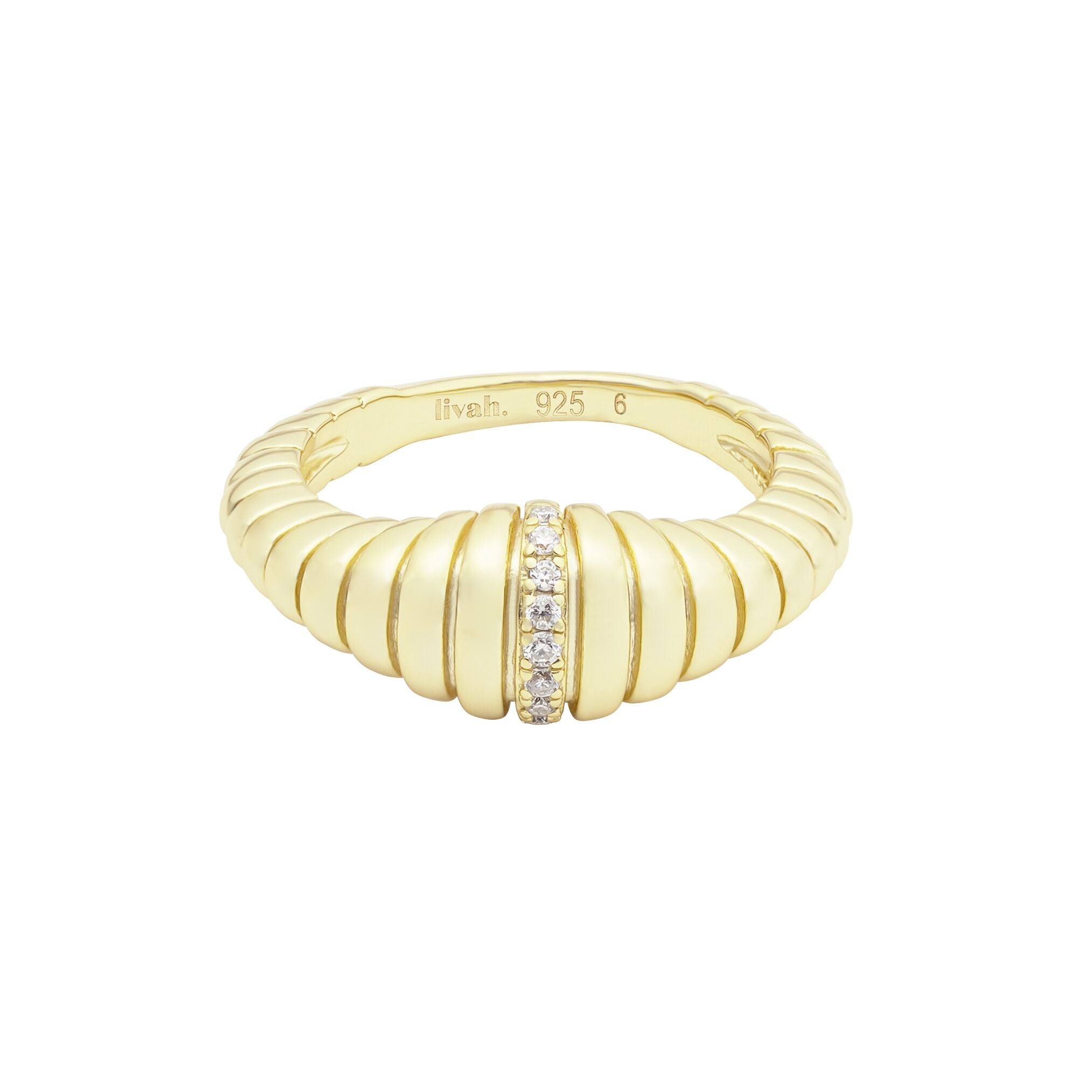 Jeri Ribbed Moissanite Ring