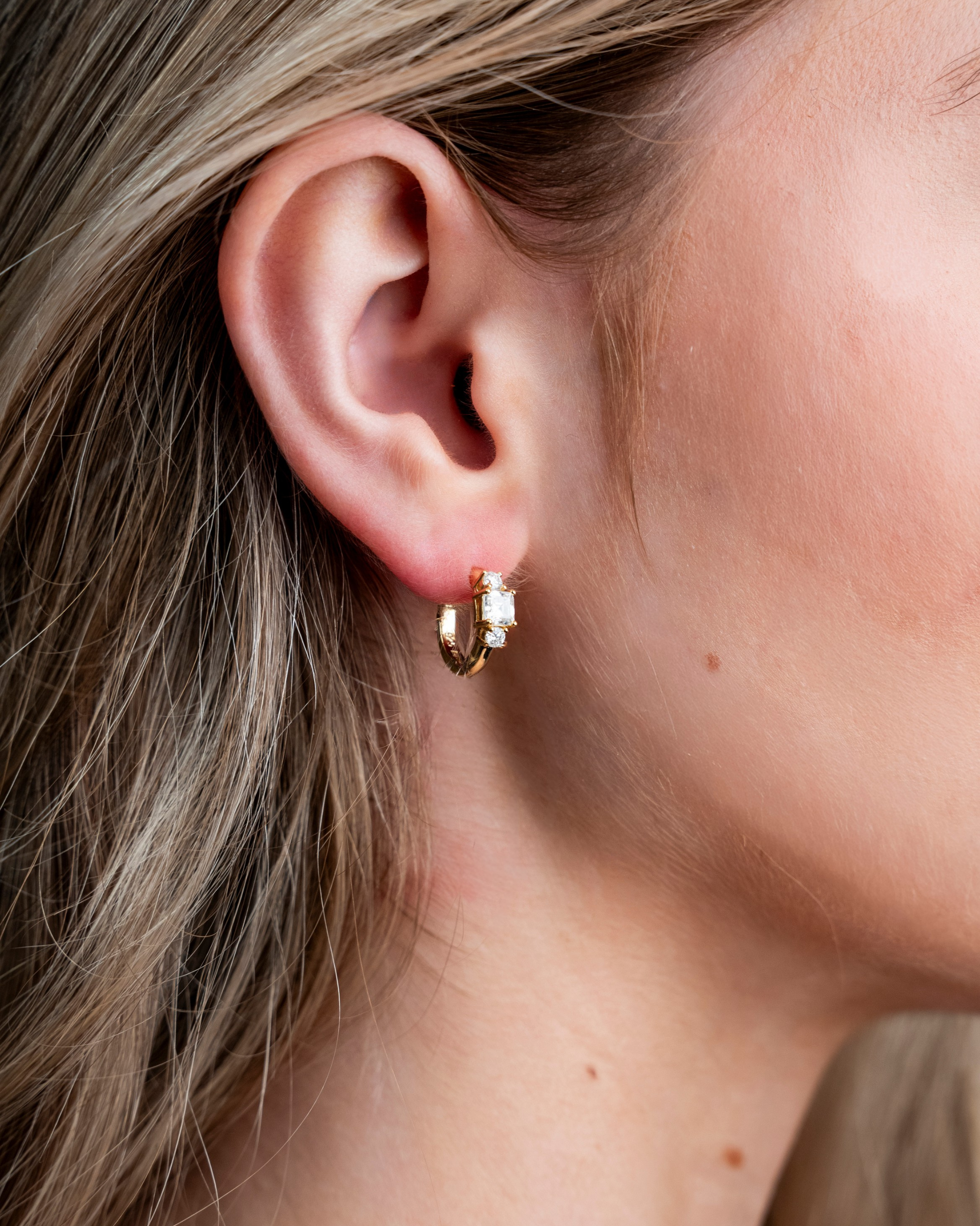 Amalfi Moissanite Trio Hoops