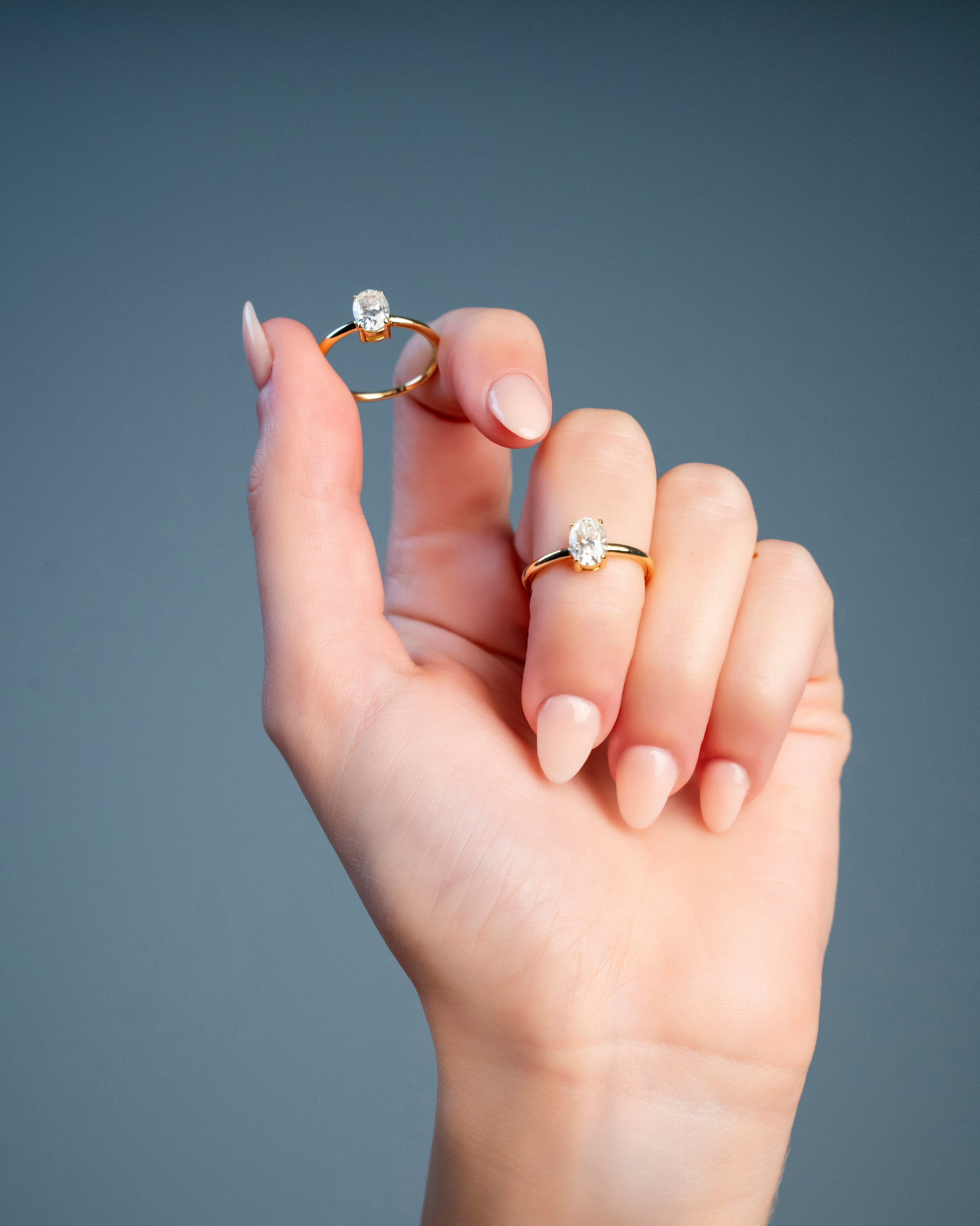 Aysen Oval-Cut Moissanite Ring