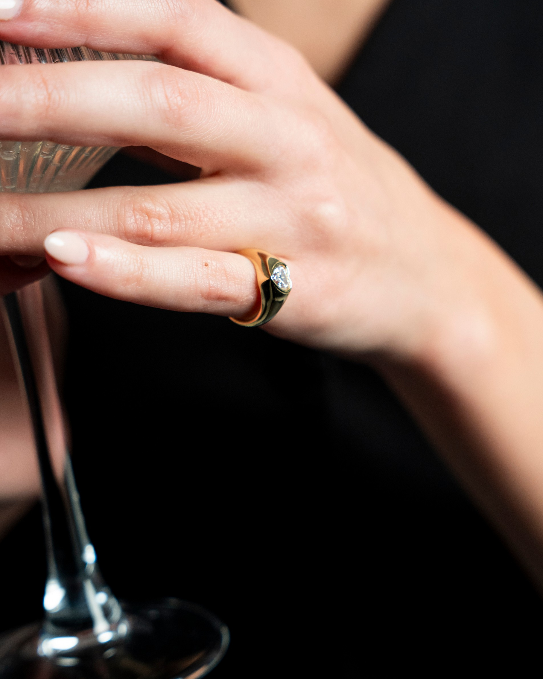 Pipa Heart-Cut Moissanite Pinky Ring