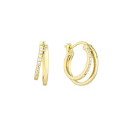 Bali Double Hoops – Moissanite Pavé