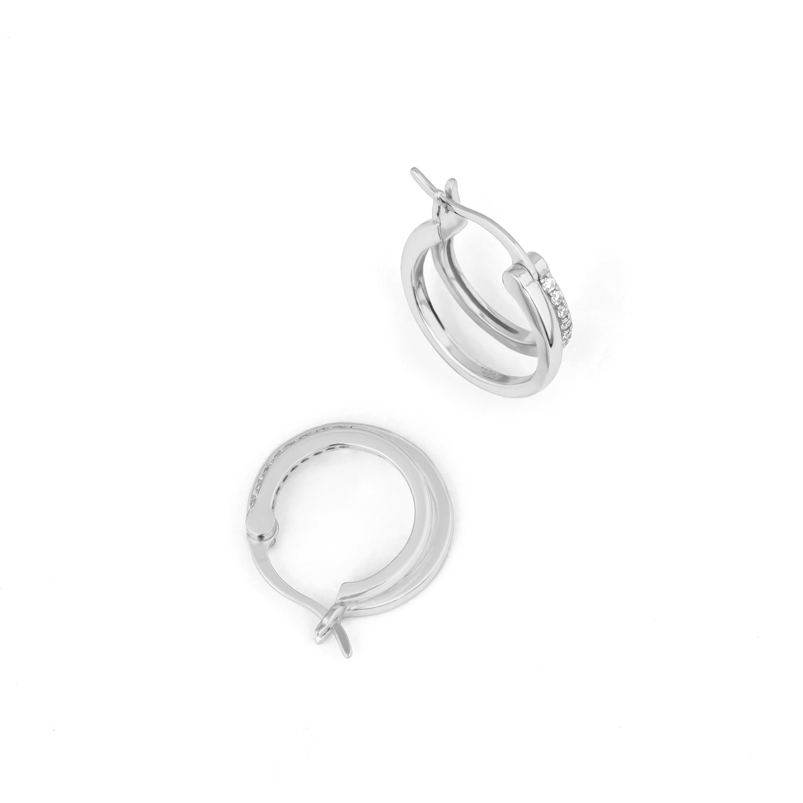 Bali Double Hoops – Moissanite Pavé