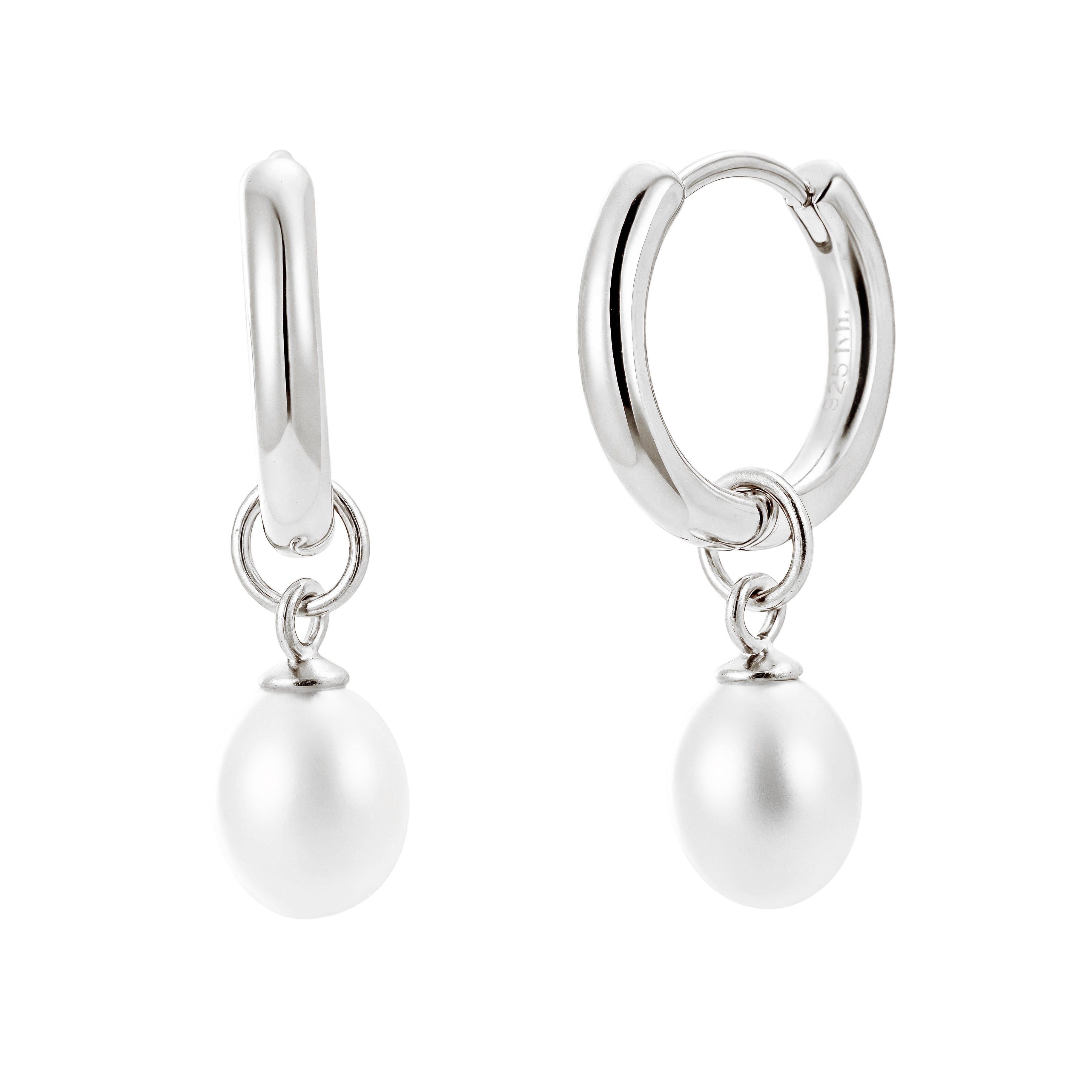 Carmel Pearl Charm Hoop