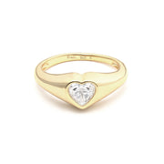 Pipa Heart-Cut Moissanite Pinky Ring